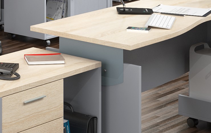 Комплект офисной мебели OFFIX-NEW для 4 сотрудников с двумя шкафами в Сарапуле - изображение 2