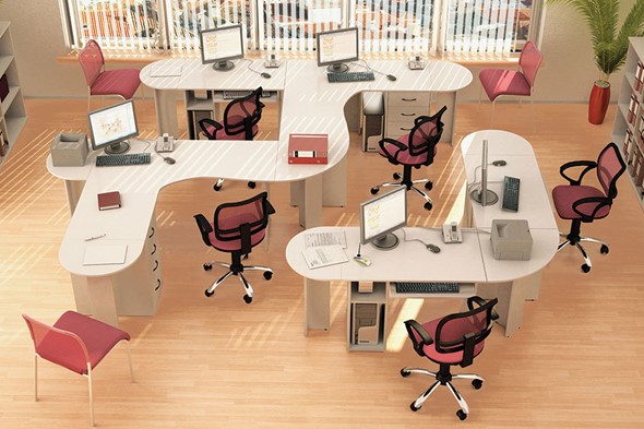 Офисный комплект мебели Классик для 5 сотрудников в Сарапуле - изображение