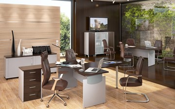 Мебель для персонала OFFIX-NEW для двух сотрудников и руководителя в Сарапуле