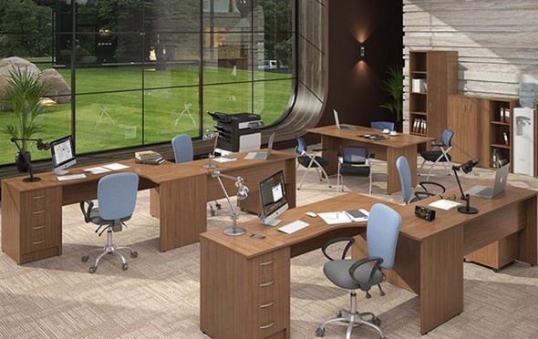 Офисный комплект мебели IMAGO три стола, 2 шкафа, стеллаж, тумба в Ижевске - изображение