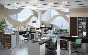 Мебель для персонала IMAGO четыре рабочих места, стол для переговоров в Ижевске - предосмотр