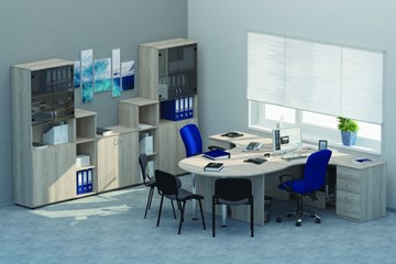 Комплект офисной мебели Twin для 2 сотрудников с совмещенными столами в Ижевске