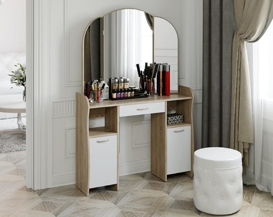 Столик туалетный София Т2, цвет Дуб сонома/Белый в Глазове - изображение