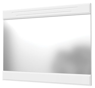Навесное зеркало Олимп с декоративными планками (белый) в Сарапуле
