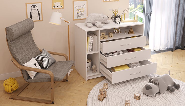 Детский комод POLINI Kids Simple 2110 Белый в Сарапуле - изображение 5