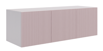 Трехдверная антресоль Зефир 119.01 (белое дерево/пудра розовая (эмаль)) в Ижевске