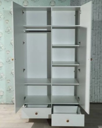 Детский шкаф распашной Нордик с 2 ящиками и перегородкой в Сарапуле - изображение 1