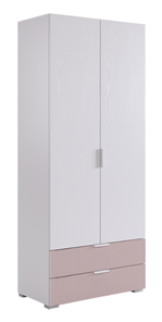 Шкаф двухдверный Зефир 108.01 (белое дерево/пудра розовая (эмаль)) в Глазове