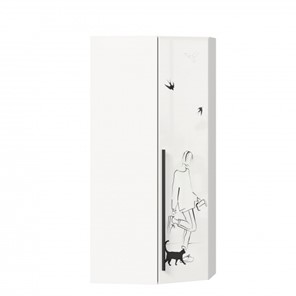 Распашной угловой шкаф Джоли 45 ЛД 535.030, Серый шелк в Ижевске
