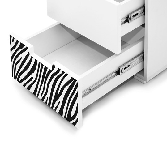 Прикроватная тумба Svogen 2 ящика, белый/зебра черная в Сарапуле - изображение 6