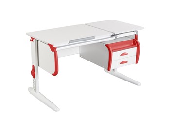 Растущий стол Дэми 1/75-40 (СУТ.25) + Tumba 3  белый/белый/Красный в Сарапуле