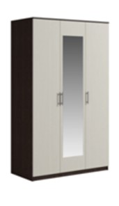 Шкаф 3 двери Светлана, с зеркалом, венге/дуб молочный в Сарапуле