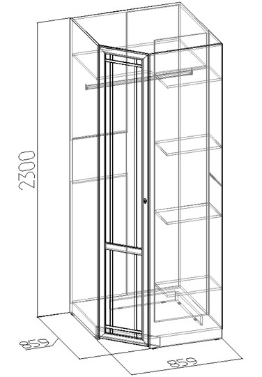 Угловой шкаф Sherlock 63+ фасад стандарт, Дуб Сонома в Глазове - изображение 2