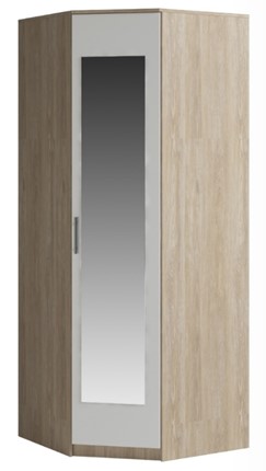 Шкаф угловой Светлана, с зеркалом, белый/дуб сонома в Глазове - изображение