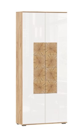 Шкаф двухстворчатый Фиджи с декоративными накладками 659.310, Дуб Золотой/Белый в Глазове - изображение