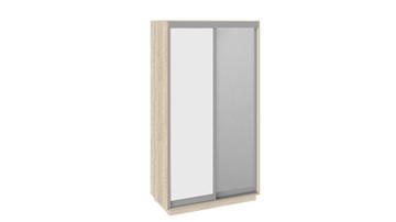 Шкаф 2-х дверный Румер, цвет Дуб Сонома, Белый снег/Зеркало СШК 1.120.60-11.13 в Глазове