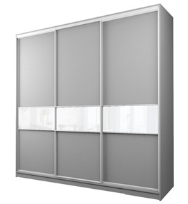 Шкаф 3-х дверный MAX МШ-27-6-24-999, Профиль Белый/Цвет Серый/с белой пленкой Oracal в Ижевске