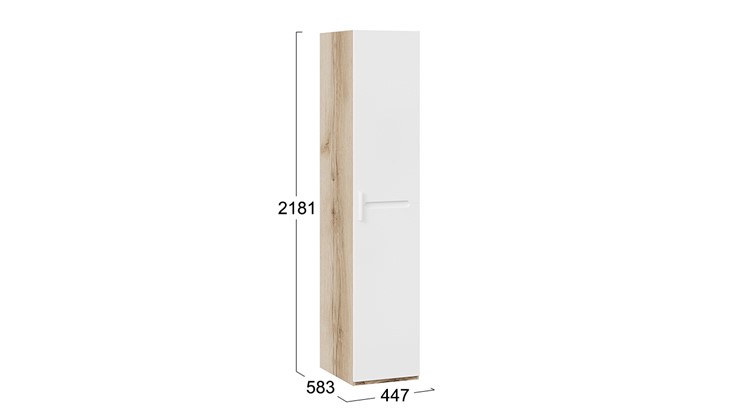 Шкаф для белья Фьюжн  ТД-260.07.01 (Дуб Делано, Белый глянец) в Сарапуле - изображение 3