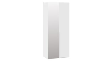 Шкаф с 1 глухой и 1 зеркальной дверями Порто (580) СМ-393.07.005 (Белый жемчуг/Белый софт) в Глазове