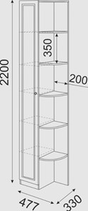 Угловой шкаф-стеллаж Беатрис М13 левый (Орех Гепланкт) в Сарапуле - предосмотр 3