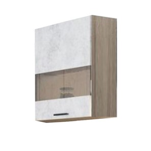 Шкаф кухонный со стеклом Модус, Ш500с/720, цемент светлый в Сарапуле