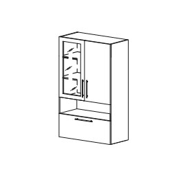 Кухонный навесной шкаф со стеклянными дверцами