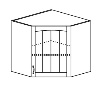 Шкаф на кухню Кантри настенный угловой 718*600*600 мм без стекла в Сарапуле