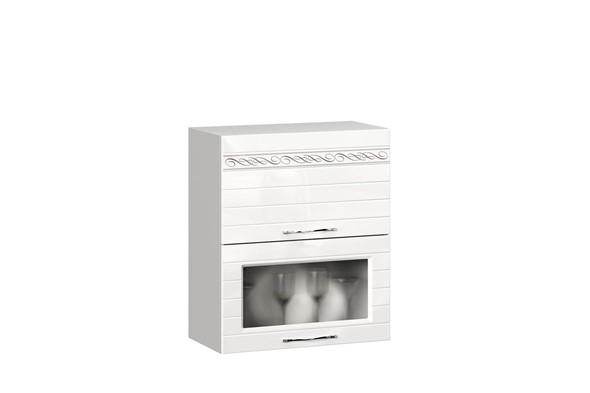 Кухонный шкаф Анастасия 600 с 2 подъемными дверьми 004.521.000 белый глянец в Сарапуле - изображение