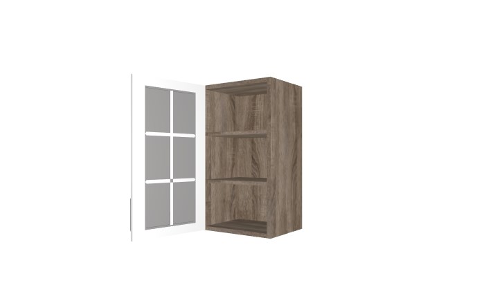 Кухонный шкаф Прованс (Дуб сонома трюфель/Крем) со стеклом В_72-40_1ДРс в Сарапуле - изображение 1