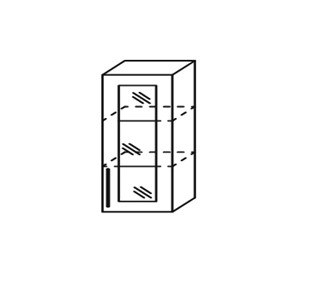 Шкаф кухонный Марибель Мыло, настенный однодверный с полкой со вставкой из стекла 918*500*320 , ШНст 500/918 в Сарапуле
