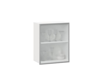 Шкаф на кухню 600, Шервуд, со стеклом правый, ЛД 281.352.000.116, белый/серый в Сарапуле