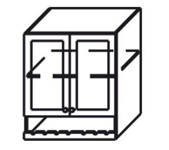 Шкаф кухонный Верона настенный двухдверный с полкой и нишей с планкой 918*800*320 мм, глянец/софт в Сарапуле