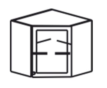 Шкаф кухонный Верона настенный угловой 718*600*600*320 мм без стекла (глухой), матовый в Сарапуле