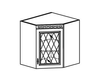 Кухонный шкаф Веста настенный угловой со вставкой из стекла 718*600*600 мм в Сарапуле