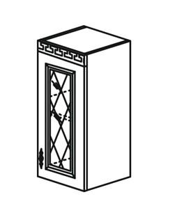 Шкаф на кухню Марибель Веста настенный однодверный с полкой со вставкой из стекла 718*300*323мм в Сарапуле