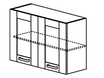 Шкаф кухонный Квадро настенный двухдверный с полкой 718*800*320 мм в Сарапуле