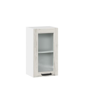 Кухонный шкаф 400 со стеклом Винченца ЛД 234.320.000.028, Белый/Дуб Крафт белый в Сарапуле