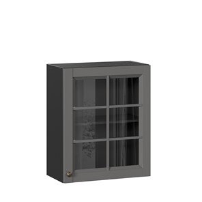 Кухонный шкаф Амели-3 600 со стеклом ЛД 299.350.000.032, Черный/Оникс серый в Сарапуле