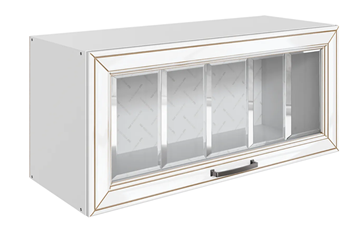 Шкаф на кухню Атланта L800 Н360 (1 дв. рам.) эмаль (белый/белый глянец патина золото) в Глазове
