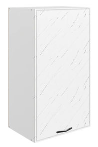 Шкаф на кухню Монако L450 Н900 (1 дв. гл.), белый/мрамор пилатус матовый в Сарапуле