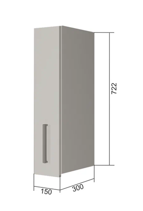 Навесной шкаф В7 15, Сатин/Белый в Сарапуле - изображение