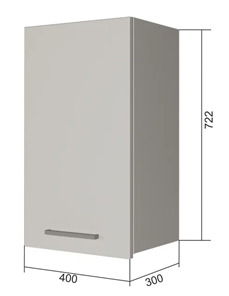 Кухонный навесной шкаф В7 40, Сатин/Белый в Сарапуле