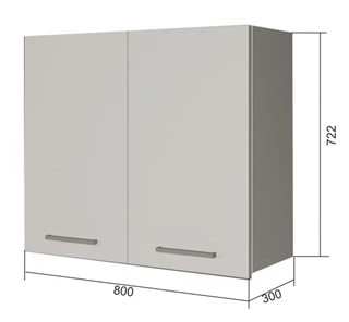 Навесной кухонный шкаф В7 80, Бетон пайн/Белый в Сарапуле - предосмотр