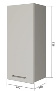Навесной шкаф В9 40, Бетон пайн/Белый в Сарапуле