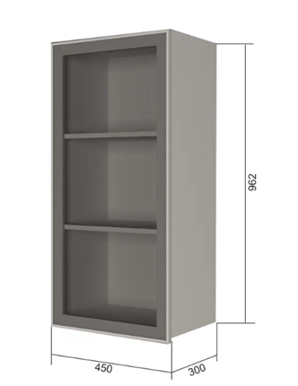 Шкаф кухонный В9 45, Стекло/Антрацит в Сарапуле - изображение