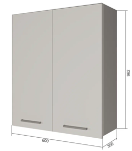 Навесной шкаф В9 80, МДФ Софт бирюза/Антрацит в Сарапуле