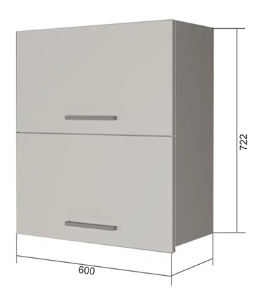 Навесной кухонный шкаф ВГ2 60, Сатин/Белый в Сарапуле - изображение