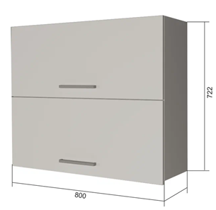 Навесной кухонный шкаф ВГ2 80, МДФ Черный матовый/Белый в Сарапуле