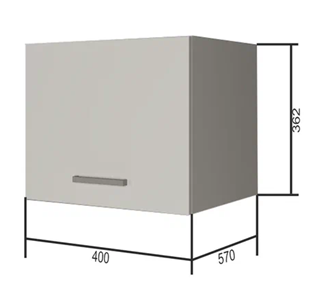 Кухонный навесной шкаф ВГ40Г, Белое гладкое Ламарти/Антрацит в Сарапуле