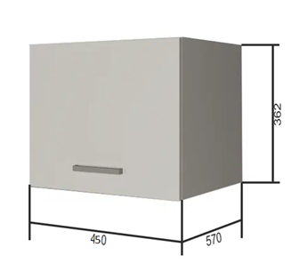 Настенный шкаф ВГ45Г, Белое гладкое Ламарти/Антрацит в Сарапуле